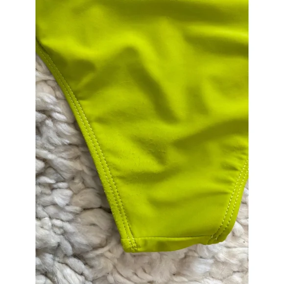 Women's Sporlike Lime Green One-Shoulder Floral One Piece Swimsuit M - Picture 7 of 10